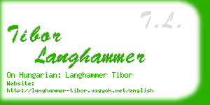 tibor langhammer business card